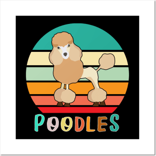 Vintage Retro Poodles Posters and Art